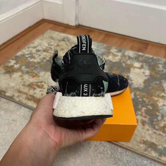 Fair Men’s Size 8 (Euro Sz 41.5) Adidas NMD R1 Sneakers Marble Aero Green/White - Picture 14 of 15